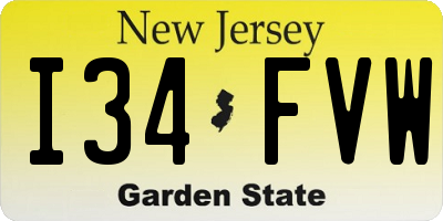 NJ license plate I34FVW