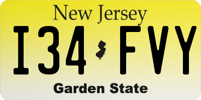NJ license plate I34FVY