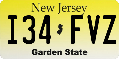 NJ license plate I34FVZ