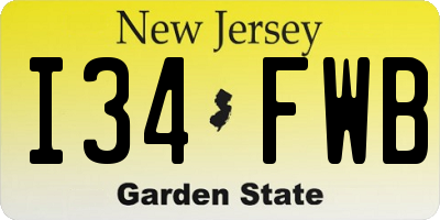 NJ license plate I34FWB