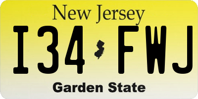 NJ license plate I34FWJ