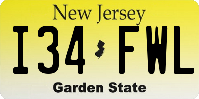 NJ license plate I34FWL