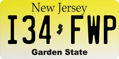 NJ license plate I34FWP