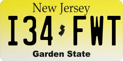 NJ license plate I34FWT