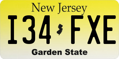 NJ license plate I34FXE