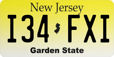 NJ license plate I34FXI