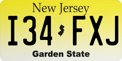 NJ license plate I34FXJ