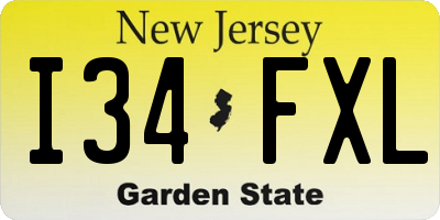NJ license plate I34FXL