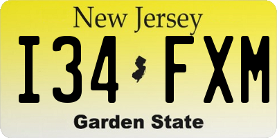 NJ license plate I34FXM