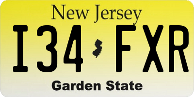 NJ license plate I34FXR