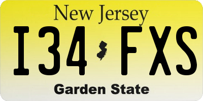 NJ license plate I34FXS