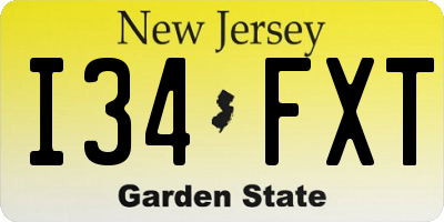 NJ license plate I34FXT