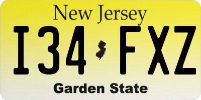 NJ license plate I34FXZ