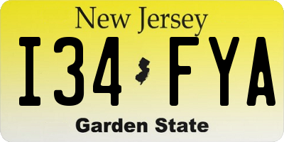 NJ license plate I34FYA