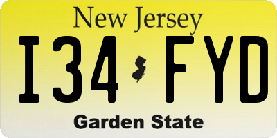 NJ license plate I34FYD