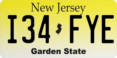 NJ license plate I34FYE