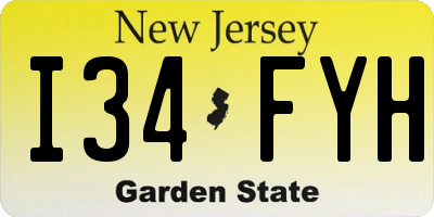 NJ license plate I34FYH