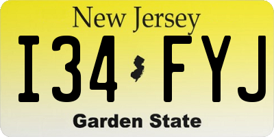 NJ license plate I34FYJ