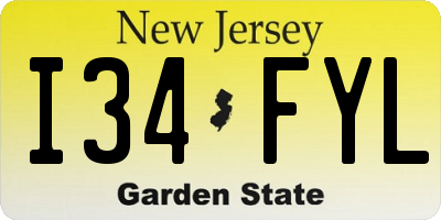 NJ license plate I34FYL