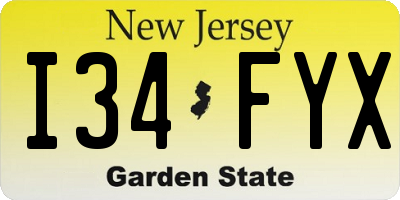NJ license plate I34FYX