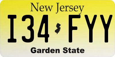 NJ license plate I34FYY