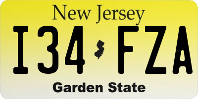 NJ license plate I34FZA