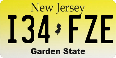 NJ license plate I34FZE
