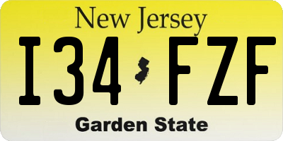 NJ license plate I34FZF