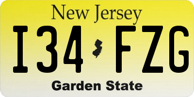 NJ license plate I34FZG