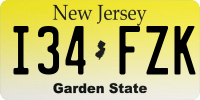 NJ license plate I34FZK
