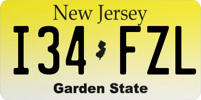 NJ license plate I34FZL