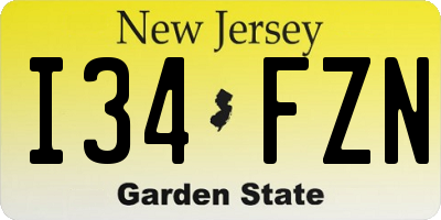 NJ license plate I34FZN