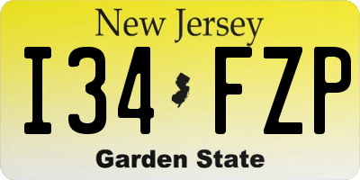 NJ license plate I34FZP