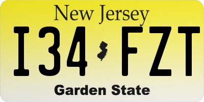 NJ license plate I34FZT