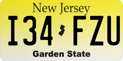 NJ license plate I34FZU