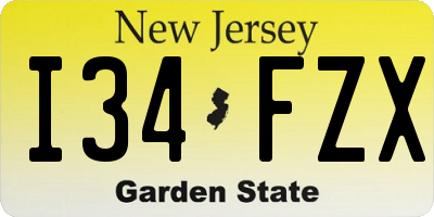 NJ license plate I34FZX