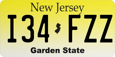 NJ license plate I34FZZ