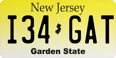 NJ license plate I34GAT