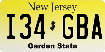 NJ license plate I34GBA