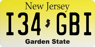 NJ license plate I34GBI