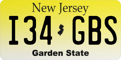 NJ license plate I34GBS