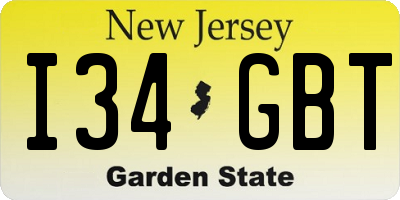 NJ license plate I34GBT