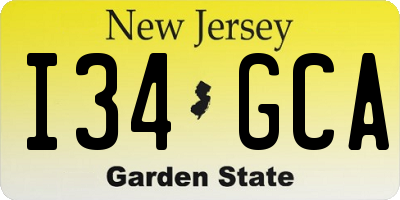 NJ license plate I34GCA