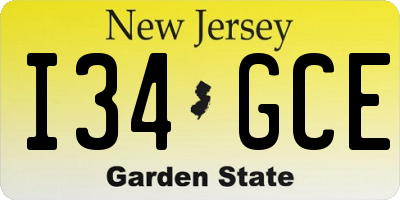 NJ license plate I34GCE