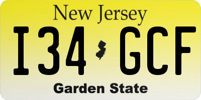 NJ license plate I34GCF