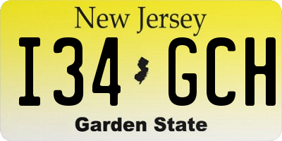 NJ license plate I34GCH