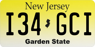 NJ license plate I34GCI