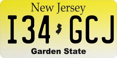 NJ license plate I34GCJ