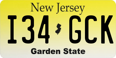 NJ license plate I34GCK