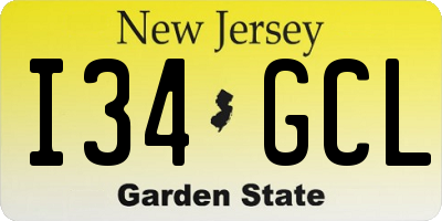 NJ license plate I34GCL